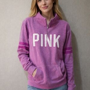 Victoria's Secret Pink Logo Quarter-Zip Sweatshirt